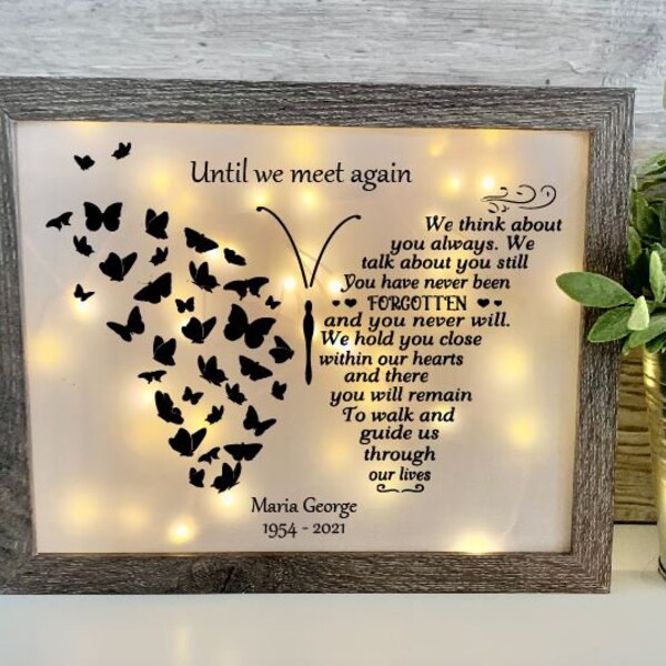 Until We Meet Again, Sympathy Gift, Memorial Frame, Keepsake, Memory Frame, Bereavement Gift, Sympathy Frame,  Memorial Shadow Box,