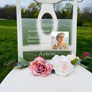 Reserved Acrylic Memorial Sign, Acrylic Memorial Sign, Frosted Acrylic Wedding Memorial Sign, In Loving Memorial Sign, Wedding Sign for Loss image 1