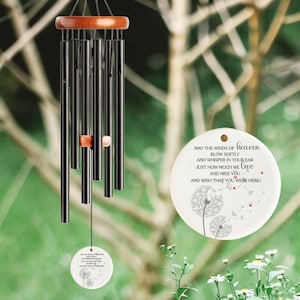 May the Winds Of Heaven Blow Softly  Memorial Chime, Sympathy Dad, Mom, Family Gift For Loss, Memorial Wind Chime, Custom In Loving Memory