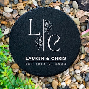 Personalized Garden Stone , Couples Garden Stone, Wedding Gift, Stone With Wedding Date, Bridal Shower Gift, Anniversary Gift, New Home Gift
