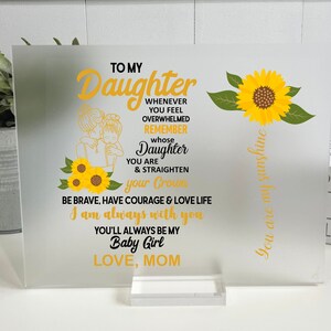 To My Daughter Acrylic Sign, Mother Daughter Gift, Gift For Daughter, Daughter Gift, Personalized Acrylic Sign, Personalized Daughter Gift