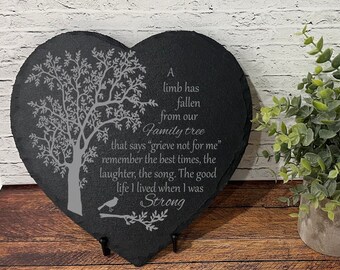 Targa Commemorativa A Cuore In Legno Con Supporto - Regalo Di Condoglianze Per Perdita Familiare, Decorazione Da Tavolo Sentimentale - 3