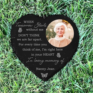 When Tomorrow Starts without, Outdoor Memorial, Sympathy Gift, Slate Grave Marker, Personalized Funeral Keepsake Stone, Temporary Headstone