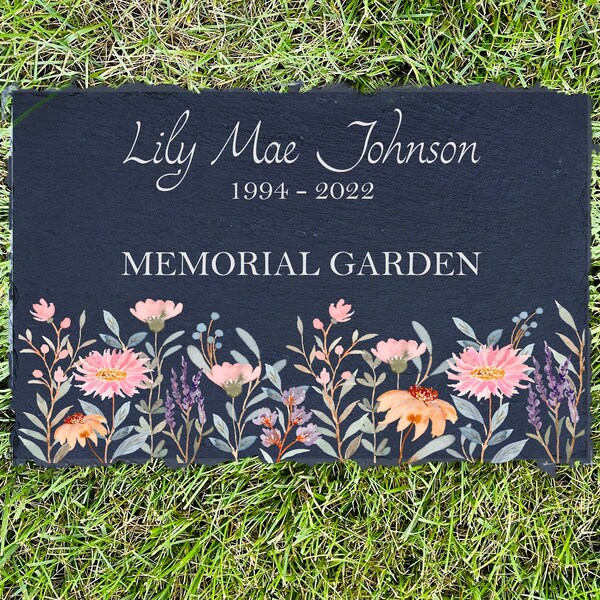 Memorial Slate Stone For Memorial Garden,  Sympathy Gift, Slate Grave Marker, Keepsake, Remembrance, Bereavement Gift, Loss of a Loved One,