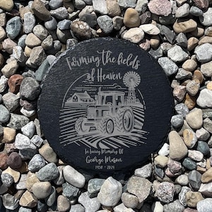 Farming In Heaven Farmer Memorial Garden Stone, Sympathy Gift, Grave Marker, Keepsake, Remembrance, Bereavement Gift, Loss of a Loved One image 3