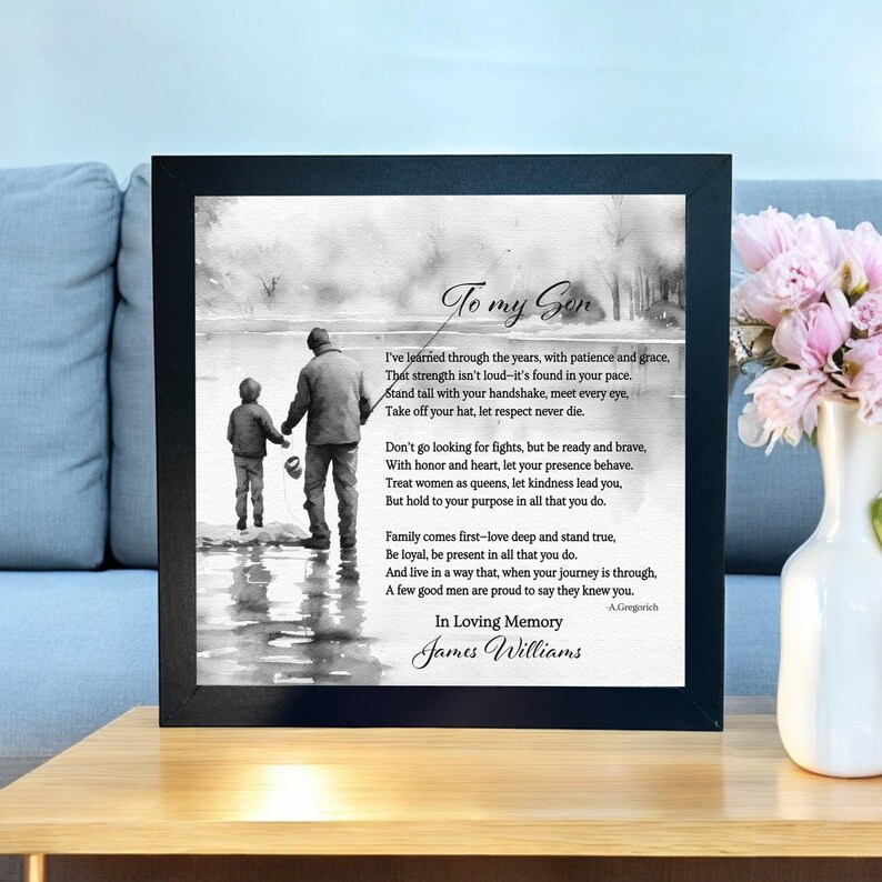 Memorial Canvas Art: Loss of Father Poem, Personalized Sympathy Gift - Etsy