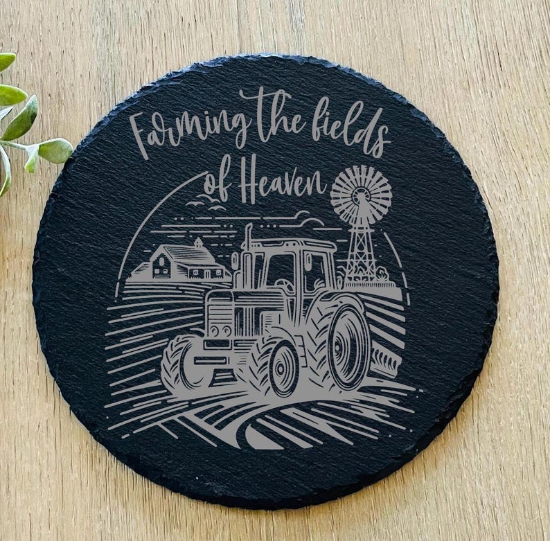 Farming In Heaven Farmer Memorial Garden Stone, Sympathy Gift, Grave Marker, Keepsake, Remembrance, Bereavement Gift, Loss of a Loved One image 4