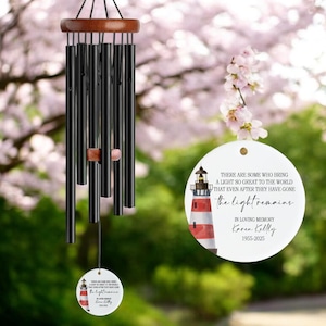 The Light Remains Memorial Chime, Sympathy Dad, Mom, Family Gift For Loss, Memorial Wind Chime, In Loving Memory Personalized Wind Chime