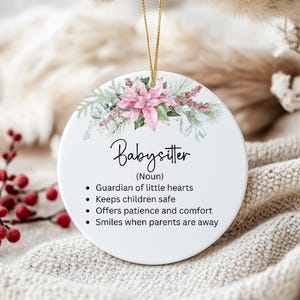 Babysitter Ornament, Nanny Ornament, Childcare Provider Ornament, Babysitter Christmas Gift, Daycare Staff Ornament, Babysitter Appreciation