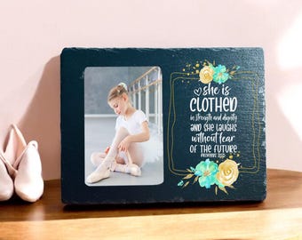Personalized Pink Picture Frame, Baby Girl Gift, Slate Frame For Little Girl, New Grandparents Gift, New Baby Gifts, Baby Shower Gifts