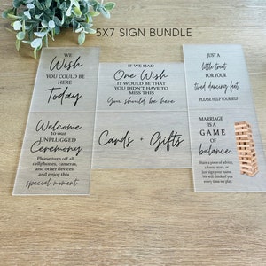 Wedding Sign Bundle, Acrylic Wedding Signs,  Personalized Wedding Signs, Acrylic Seating, Modern Calligraphy Wedding Sign, Custom Wedding
