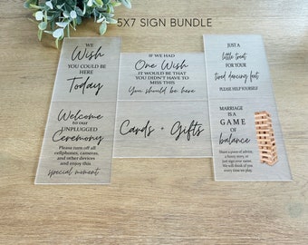 Wedding Sign Bundle, Acrylic Wedding Signs,  Personalized Wedding Signs, Acrylic Seating, Modern Calligraphy Wedding Sign, Custom Wedding