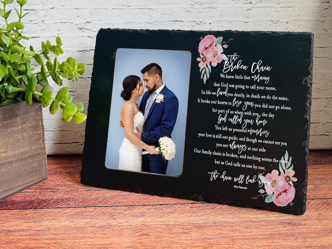 The Broken Chain Poem Photo Frame, Personalized Memorial Picture Frame