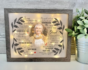 A limb has fallen, Sympathy Gift, Memorial Frame, Keepsake, Memory Frame, Bereavement Gift, Sympathy Frame,  Memorial Shadow Box,