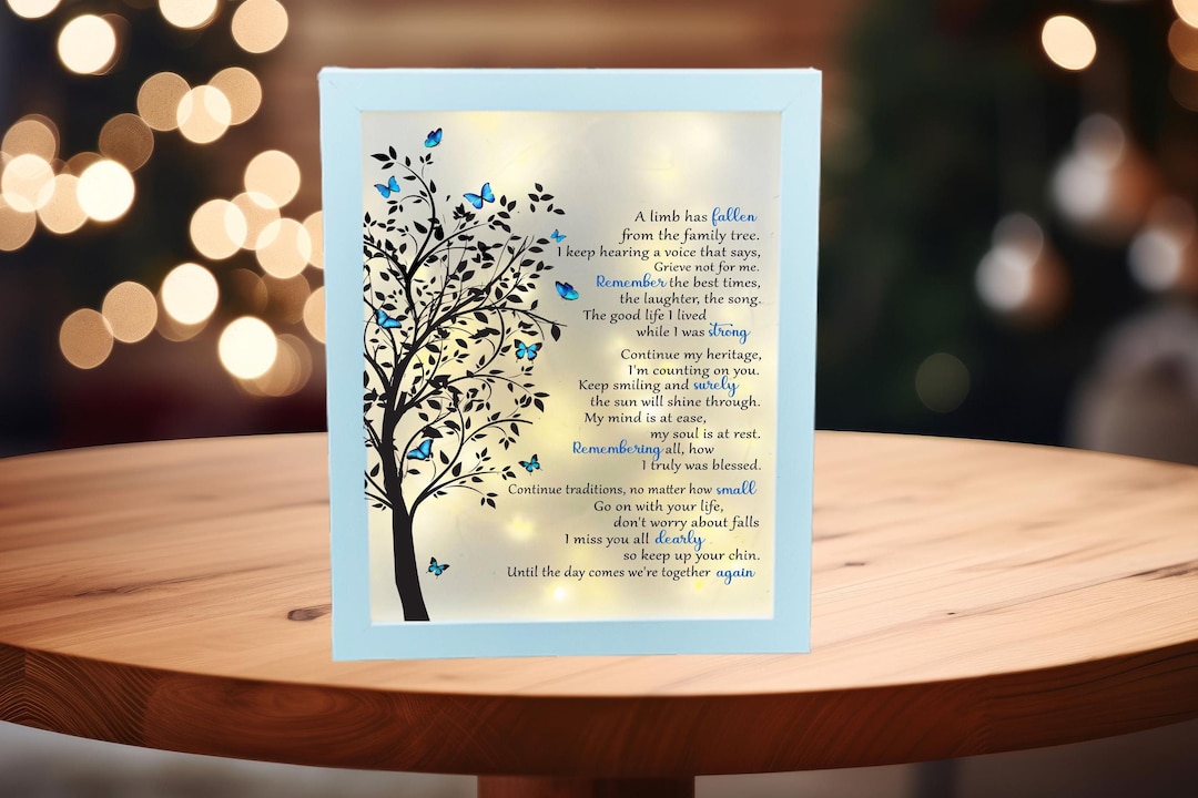 A Limb Has Fallen Family Tree Memorial Gift Keepsake for Loss of A Limb Has Fallen Family Tree Memorial Gift Keepsake for Loss of
