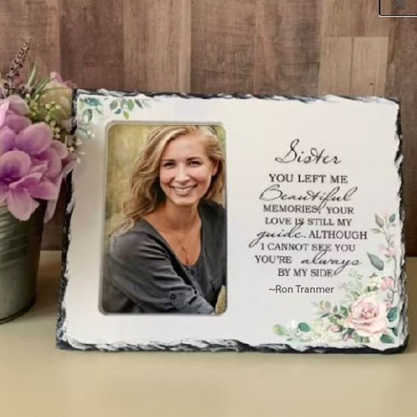 Loss of Sister, Loss of Sibling, Slate Photo Frame, Bereavement, Sympathy Gift, Memorial Gift, Sympathy Frame, Memorial Frame, Memory Frame