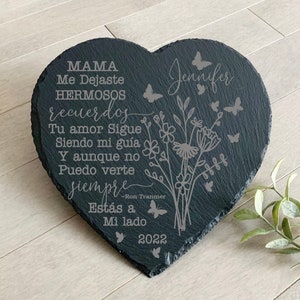 Spanish Memorial Slate, Spanish Beautiful Memories, Spanish Loss of Mom, Personalized Spanish Keepsake, Engraved Memorial Slate,