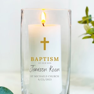 Personalized Baptism Candle, Baptism Favor, Christening Gift, First Communion Gift, Christening Custom Candle, Godson Gift, Goddaughter,