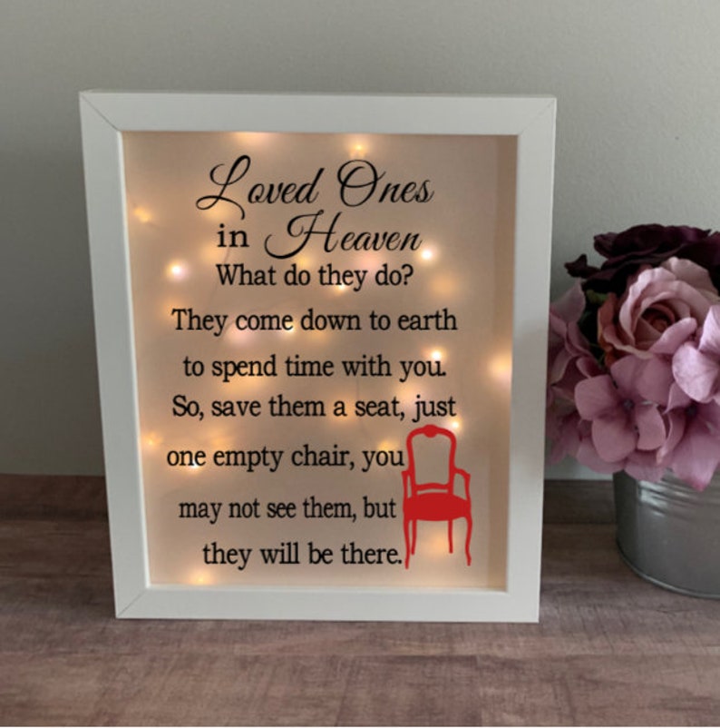 Loved ones in Heaven Sympathy Gift Memorial Frame Keepsake Etsy