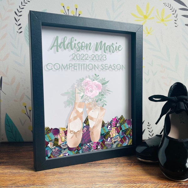Custom Printed Dance Shadow Box, Competition Pin Box, Personalized Ballet Display Case, Recital Gift For Child, My First Recital, Dance Team