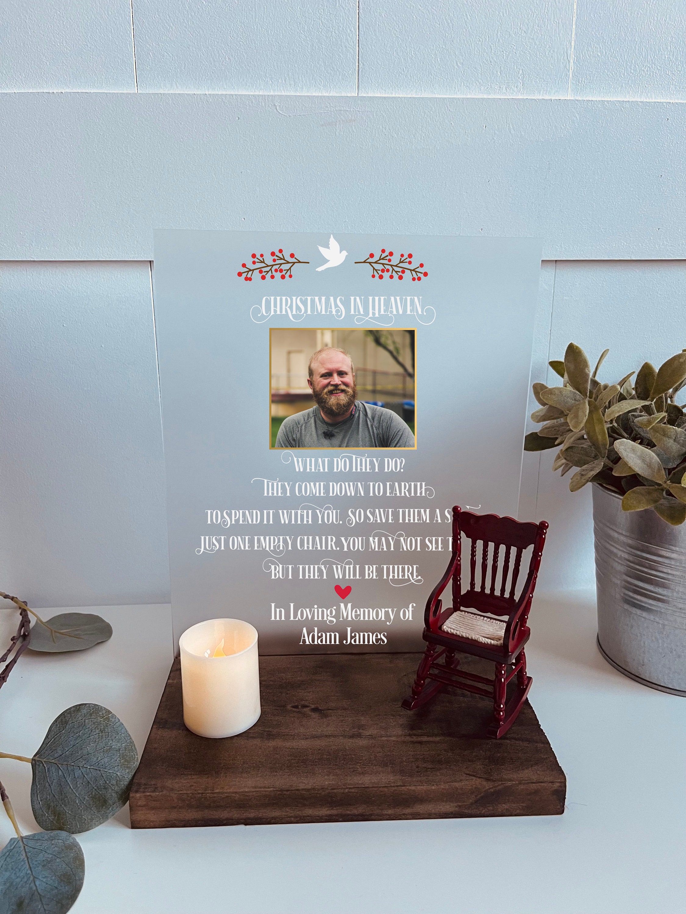 Christmas in Heaven Memorial, Christmas Memorial Gift, Christmas Remembrance,  In Memory Of Acrylic, Personalized Memorial Gift