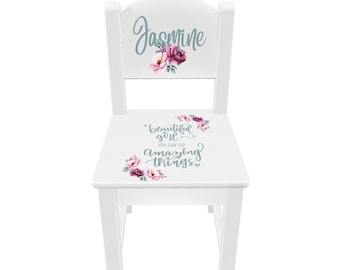 Professionally Printed, Children's Chair, Girl's Inspirational Chair, Personalized Nursery Chair, Nursery Decor, Time out Chair, Good Girl