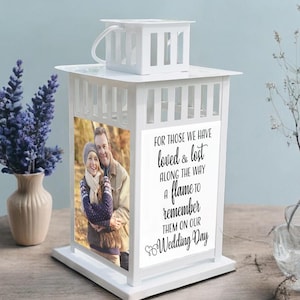 Photo Wedding Memorial Lantern,Wedding Lantern, Memory Lantern, Wedding, Keepsake, Memorial Lantern, Remembrance, Wedding, Memory Candle,