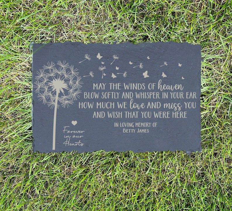 May the Winds of Heaven Blow Softly Sympathy Gift Slate Etsy