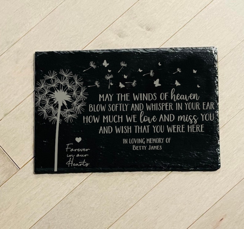May the Winds of Heaven Blow Softly Sympathy Gift Slate Etsy