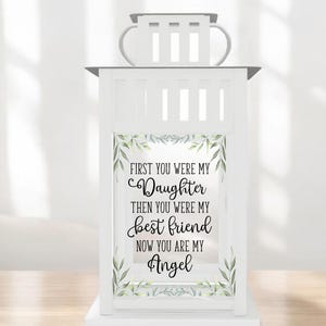Personalized Loss Memorial Lantern, Custom Bereavement Gift, Sympathy Lantern, Memorial Gifts, Grief Gift, Daughter Lantern, Funeral Gift