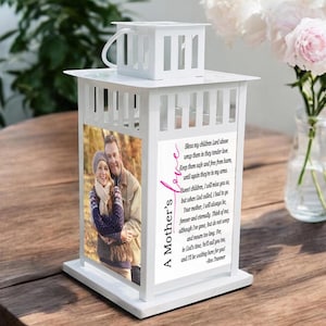 A Mothers Love Personalized Outdoor Memorial Lantern Loss of Loved One, Remembrance Lantern Loss Of Mom, Outdoor Memorial Decor Gifts