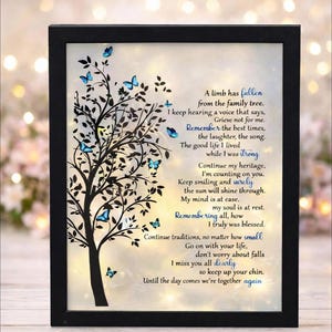 A Limb Has Fallen Family Tree Memorial Shadow Box | Bereavement