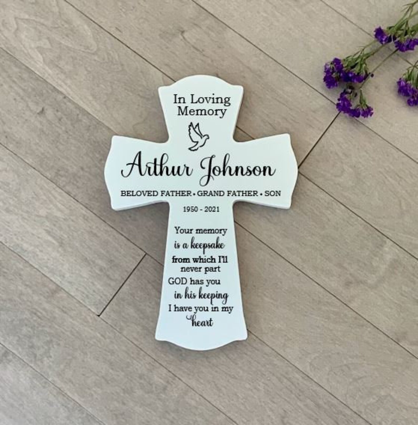Memorial Cross, Your Memory is A Keepsake, Memorial Gift, Memorial