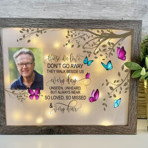 Those we love don&#39;t go away, Sympathy Gift, Memorial Frame, Keepsake, Memory Frame, Bereavement Gift, Sympathy Frame,  Memorial Shadow Box,