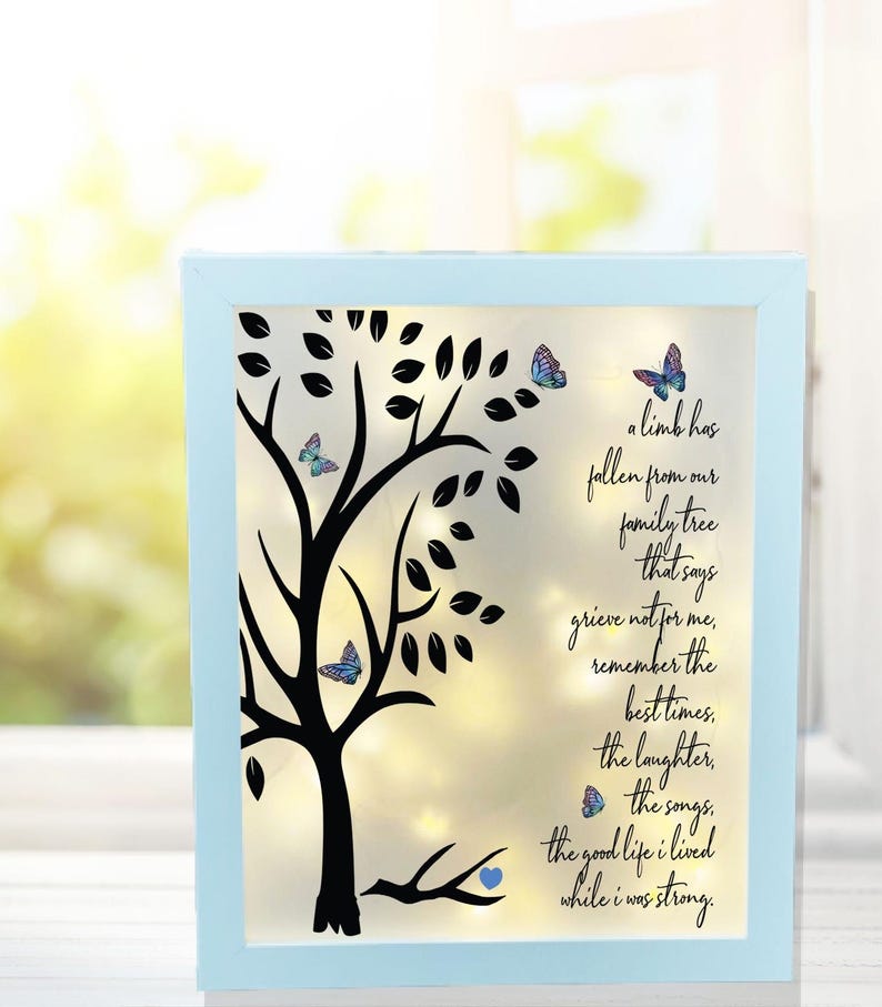 Shadow Box Grief A Limb Has Fallen, Sympathy Gift, Memorial Frame, Loss of Loved One ...