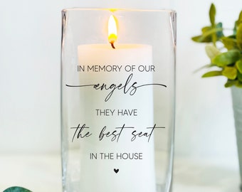 Wedding Memorial Candle For Loss Of Loved One, Wedding Candle, Angels Best Seat In The House, Prayer Candle For Wedding, In Memory Wedding