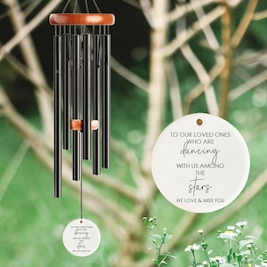 Our Loved Ones Dancing Among The Stars Memorial Chime, Sympathy Dad, Mom, Family Gift For Loss, Memorial Wind Chime, Custom In Loving Memory