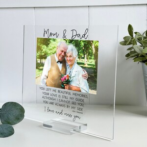 Loss of Mom & Dad Photo Frame, Dad Memorial Frame, Memorial Gift for ...