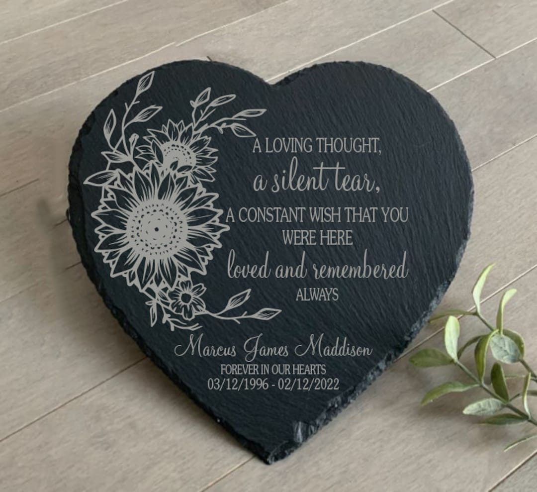 A Silent Tear, Sympathy Gift, Slate Grave Marker, Keepsake, Remembrance