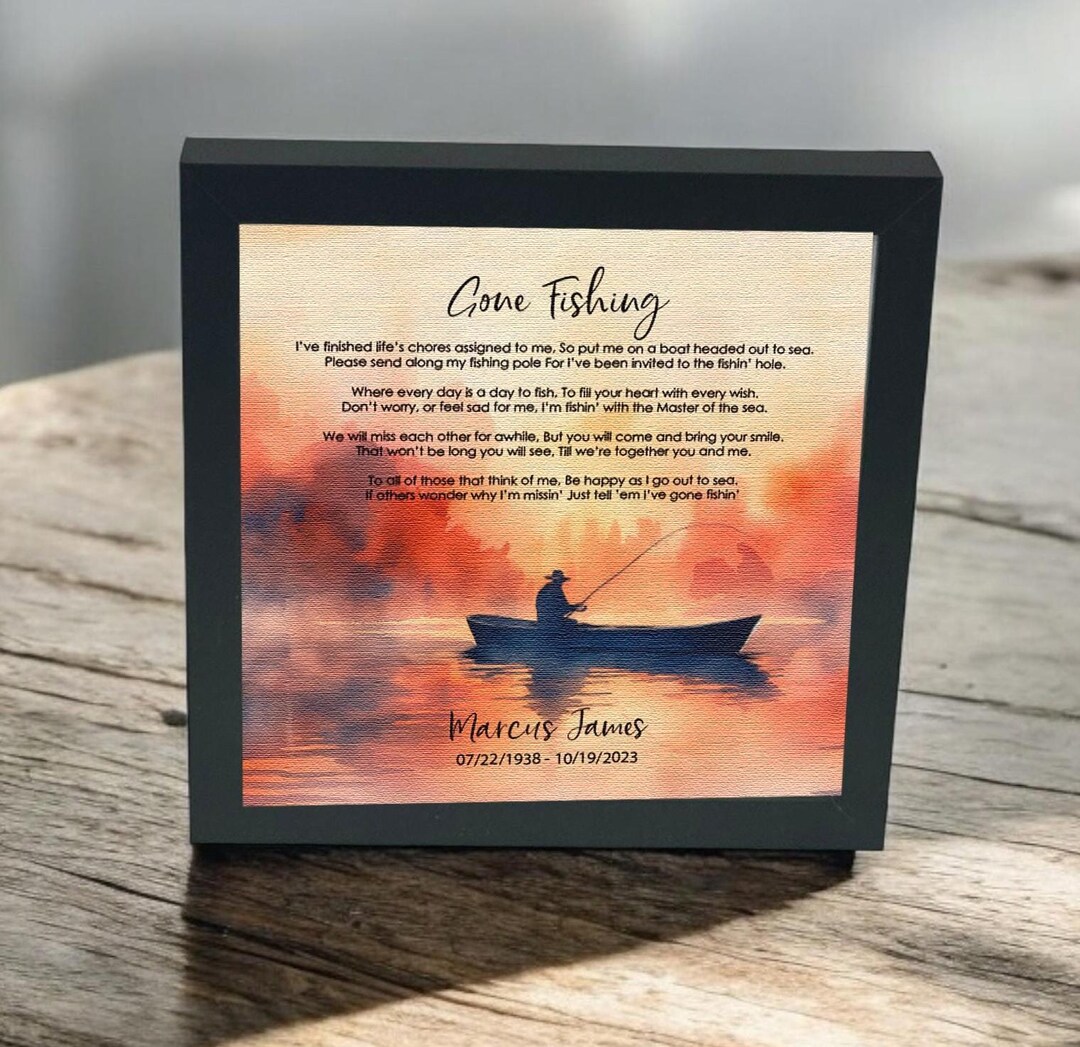 Personalzed Memoral Fshng Canvas: Sympathy Gft For Fsherman - Etsy