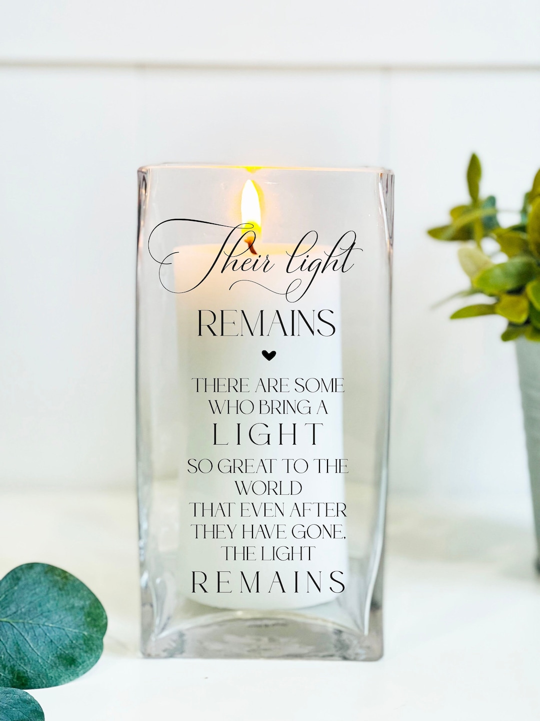 Their Light Remains, Funeral Gift, Prayer Candle, Memorial, Memorial