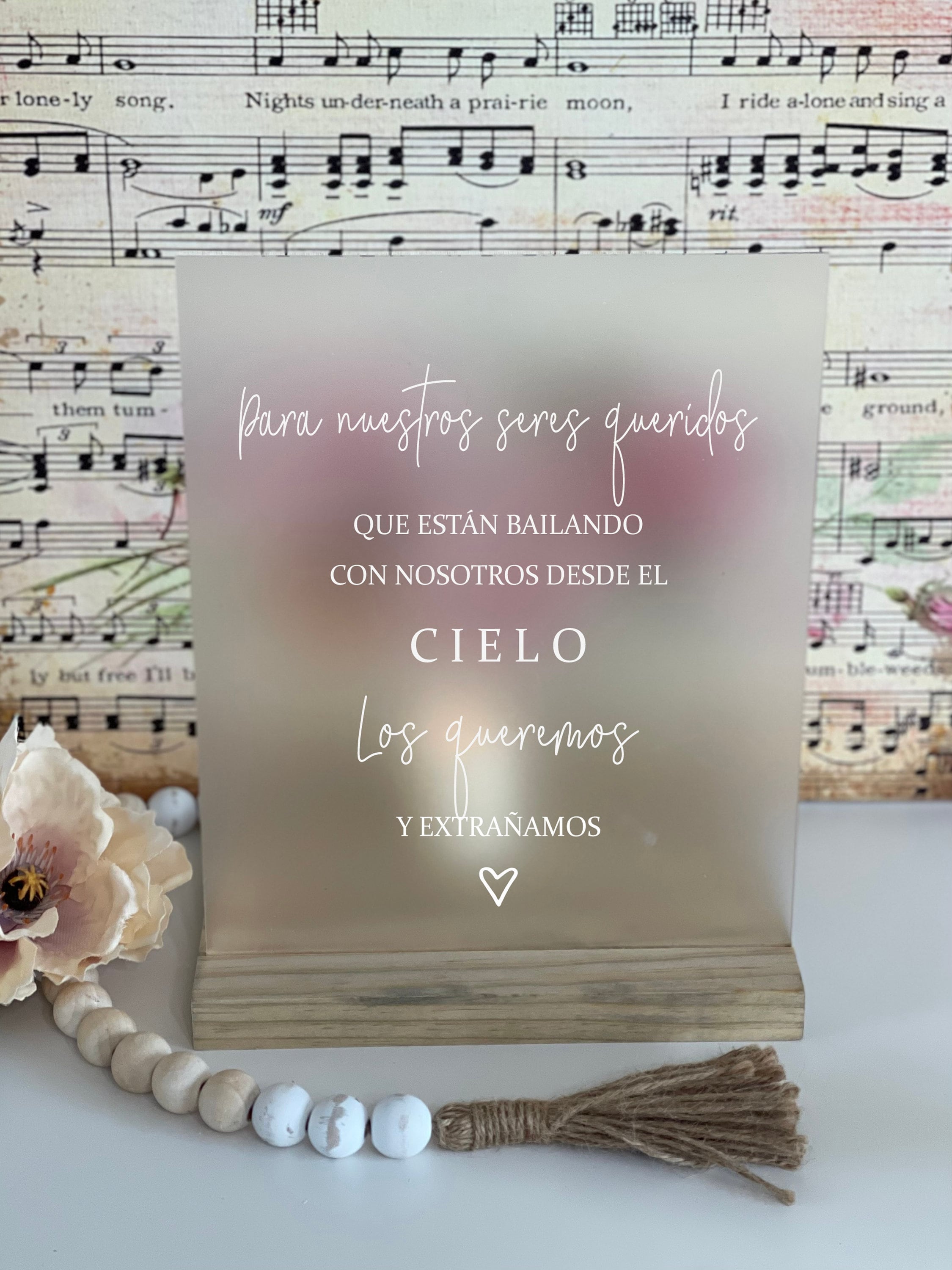 Para Nuestros Seres Queridos Que Están Bailando, Wedding Memorial Sign, Frosted Memorial Sign, Clear Memorial Wedding Sign, Wedding Memorial