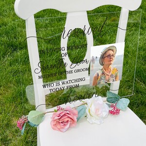 Reserved Acrylic Memorial Sign, Acrylic Memorial Sign, Frosted Acrylic Wedding Memorial Sign, In Loving Memorial Sign, Wedding Sign for Loss image 4