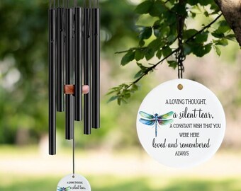 A loving Thought A Silent Tear  Memorial Chime, Sympathy Dad, Mom, Family Gift For Loss, Memorial Wind Chime, Custom In Loving Memory