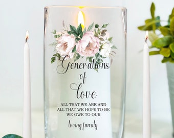 Custom Unity Set For Wedding, Unity Set Personalized, Handmade Unity Candle, Wedding  Personalized, Unity Ceremony, Generations Of Love