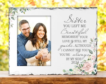 Loss of Sister, Loss of Sibling, Slate Photo Frame, Bereavement, Sympathy Gift, Memorial Gift, Sympathy Frame, Memorial Frame, Memory Frame