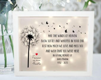 Winds of Heaven, Sympathy Gift, Memorial Frame, Keepsake, Memory Frame, Bereavement Gift, Sympathy Frame,  Memorial Shadow Box,