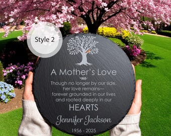 Personalized Memorial Garden Stone: Custom Slate Remembrance with Poem