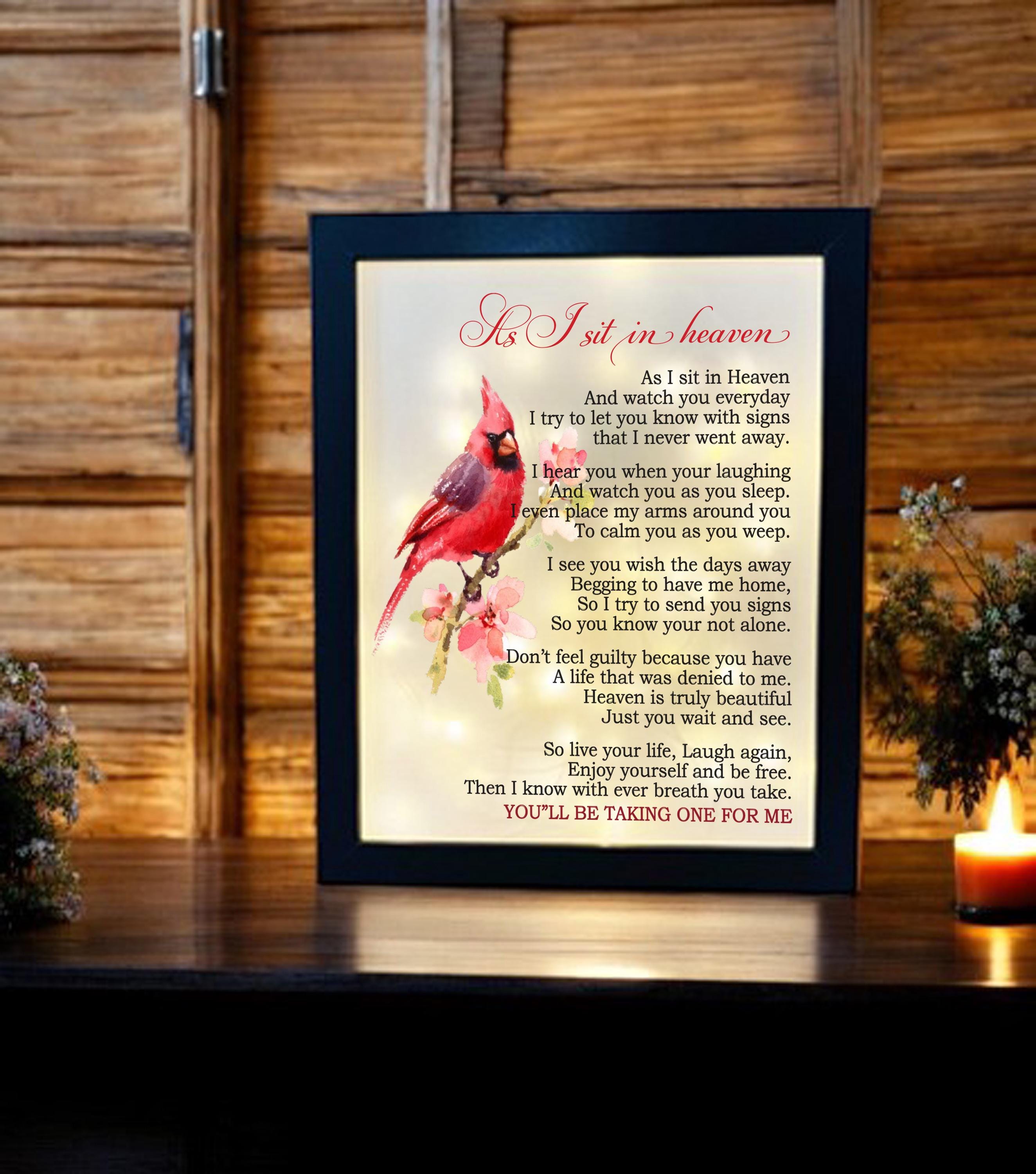 Cardinal Shadow Box Gift, Sympathy Gift, Memorial Frame, Keepsake ...