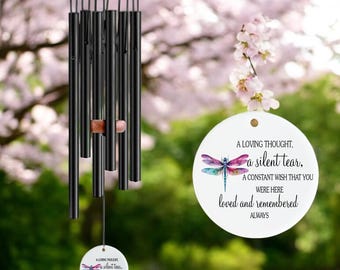 A loving Thought A Silent Tear  Memorial Chime, Sympathy Dad, Mom, Family Gift For Loss, Memorial Wind Chime, Custom In Loving Memory